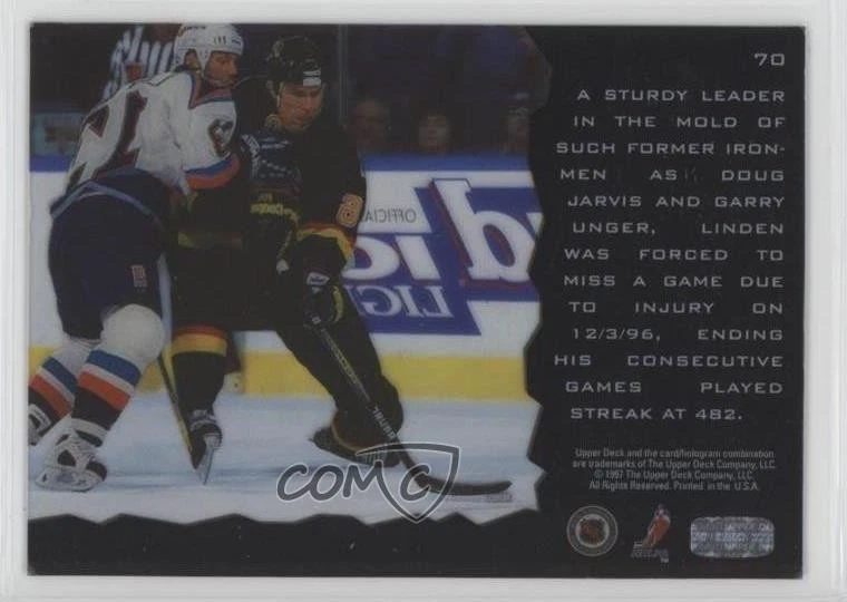 1996-97 Upper Deck Ice Trevor Linden #70 - Image 2 of 2