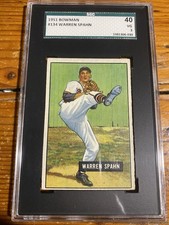 1951 Bowman Warren Spahn Boston Milwaukee Braves #134 SGC 40 3 VG HOF Braves