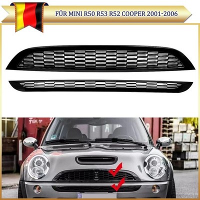 Glanz Schwarz Sport Kühlergrill Grill Set Für Mini R50 R53 R52 Cooper 2001-2006
