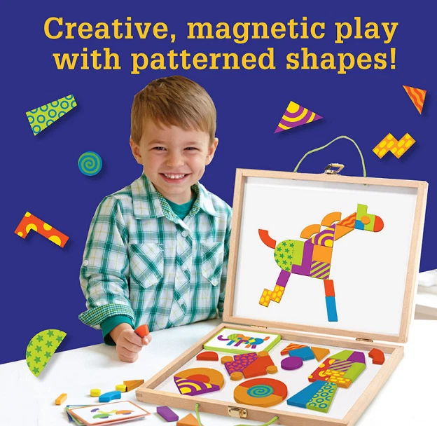 Patrones de imaginación MindWare - Tablero de rompecabezas magnético para jugar formas creativas Foto 2 de 4