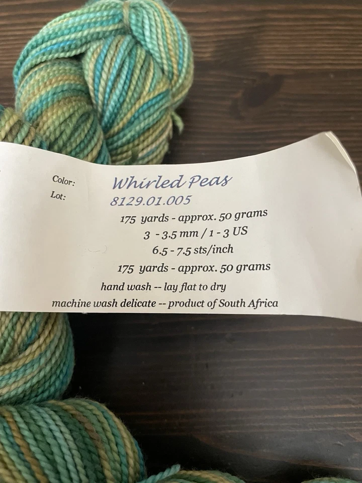 HILO PINTADO A MANO CLAUDIA Teñido a Mano - "Guisantes Girados" NUEVO, Peso de Dedos Foto 3 de 4