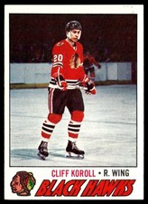 1977-78 Topps Hockey Card Cliff Koroll Chicago Blackhawks #146 EX