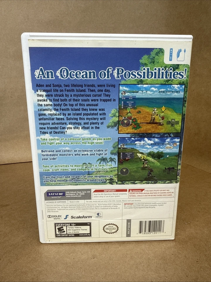 Rune Factory: Tides of Destiny Nintendo Wii Complete CIB Tested - Image 2 of 4