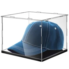 Clear Hat Display Case 9.3 x 9.6 x 7.3 Inch Acrylic Baseball Hat Display Box ...