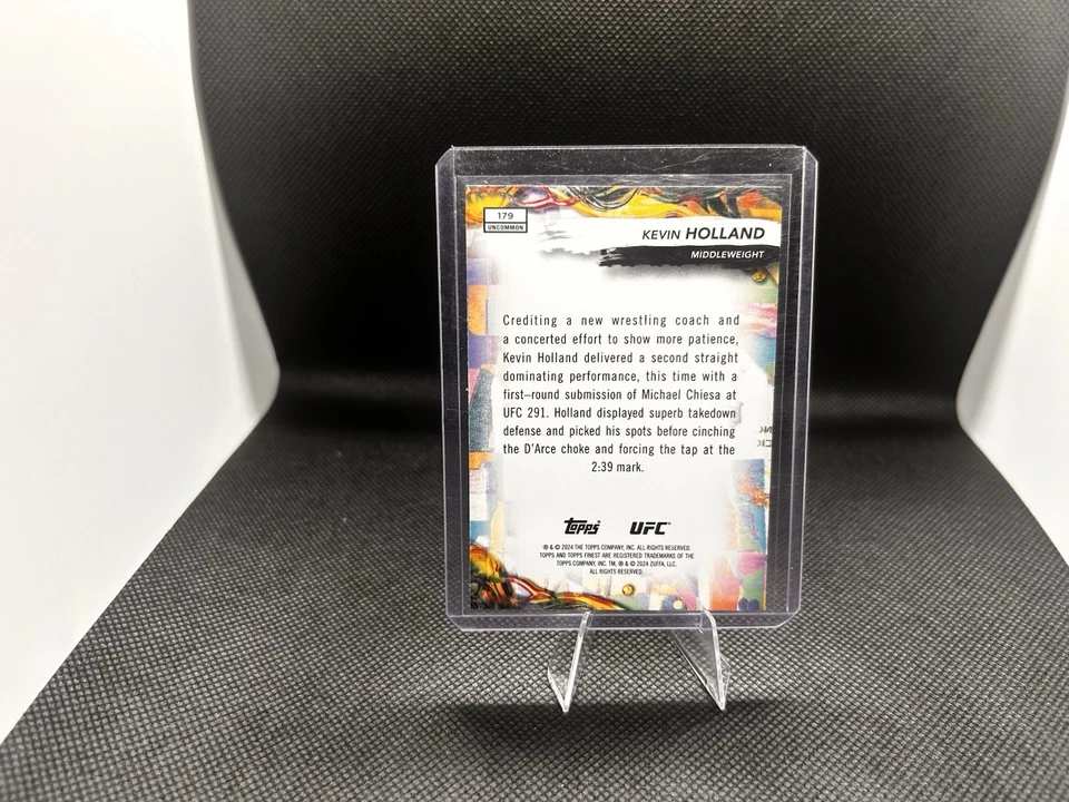 2024 Topps Finest UFC - Uncommon Kevin Holland #179 Yellow Glitter Refractor /75 - Image 2 of 2
