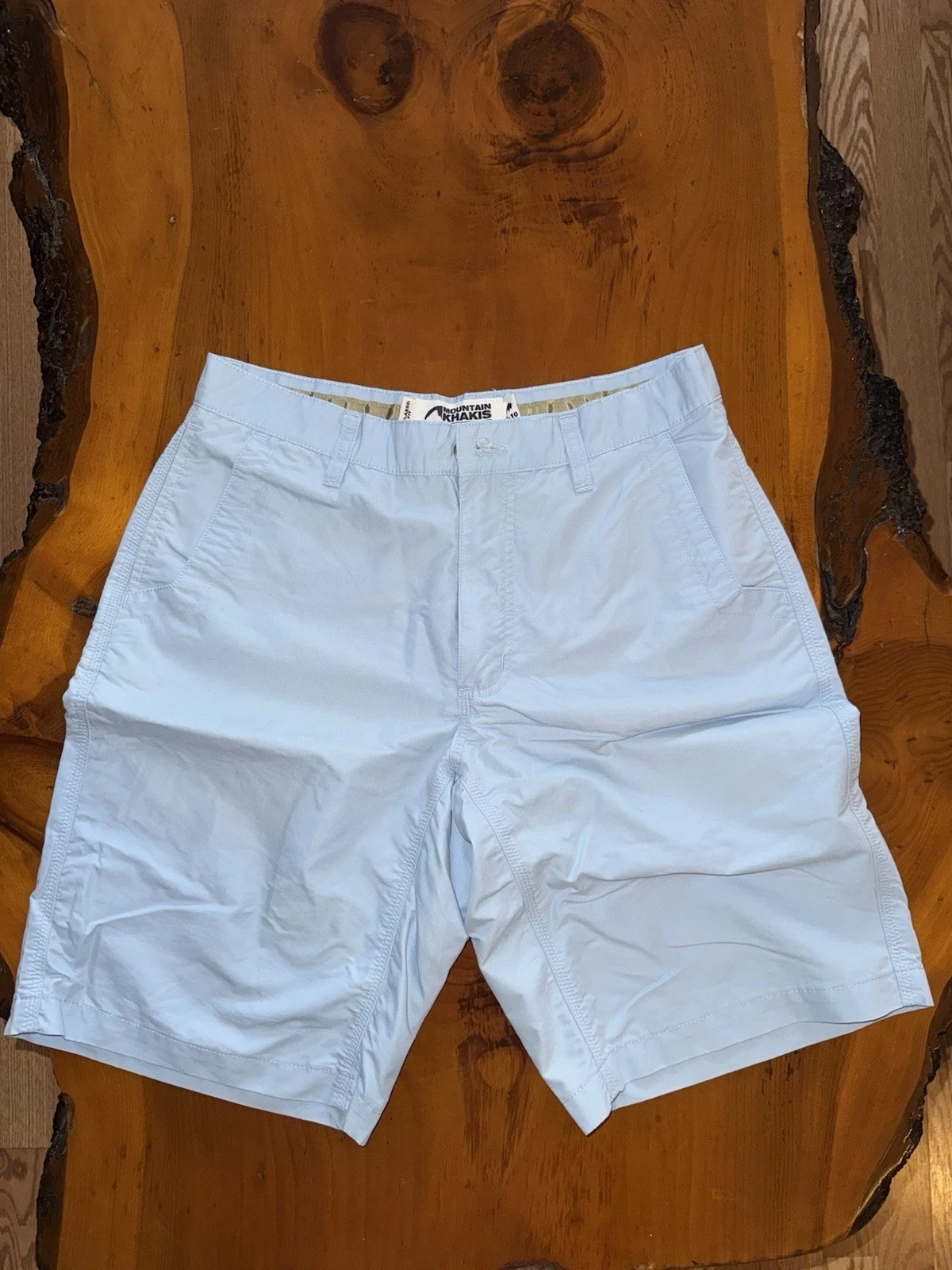 Mountain Khakis 31IN x 10IN Sky Blue Poplin Relaxed Fit Hiking Casual Shorts