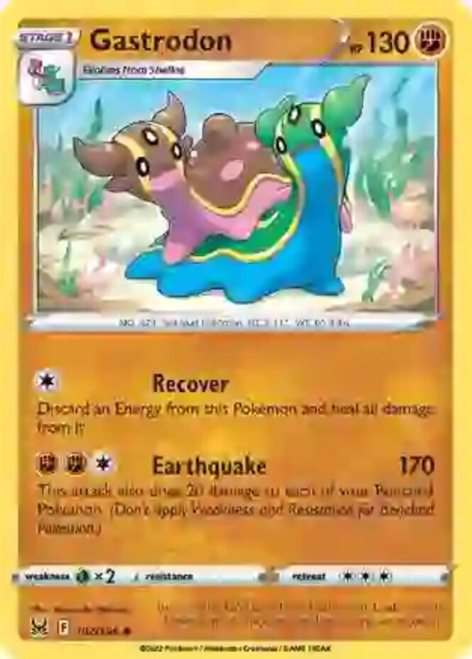 Gastrodon - 102/196 - Uncommon - Reverse Holo - Heavily Played
