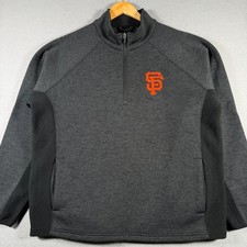 San Francisco Giants Mens XL Quarter Zip Pullover Gray Orange MLB Baseball