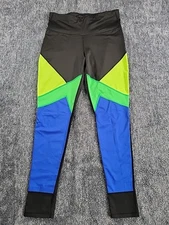 Xersion Women’s Leggings Mid-Rise Fitted Performance M Black Blue Green NWOT