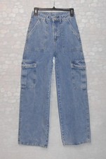SHEIN WOMEN'S CARGO - WIDE LEG JEANS - XS SIZE 2  OLDER /VINTAGE  TX637