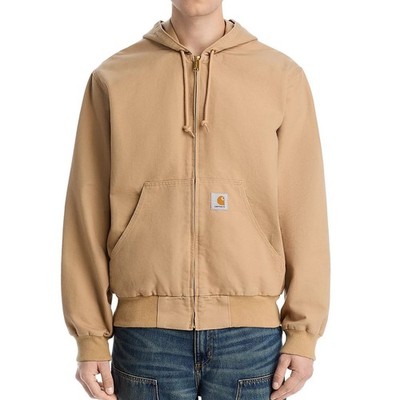 Carhartt WIP Men's OG Active Jacket LS Zip Front Drawstring Hoodie Dusty Brown