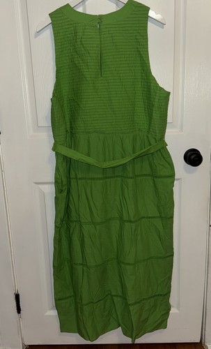 Gretchen Scott Embroidered Cotton Peony Paradise Midi/Maxi Dress Sz XL Green - Picture 4 of 5