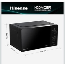 Hisense H20MOBP1 Forno a Microonde, Nero, 20 l