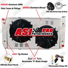 3 Rows Radiator+Shroud Fan For 1994-2000 Chevy GMC C/K 1500 2500 3500 Pickup V8