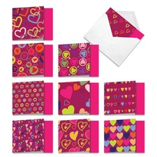 10 Valentine's Day Card Pack w/Envelopes - A Lot of Heart NobleWorks