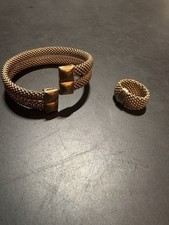Babette Wasserman Bangle And Ring Set Sterling Silver 18ct Gold Plated