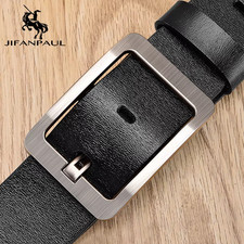 Leather for Men High Quality Buckle Jeans Cowskin Casual Belts Business Cowboy W