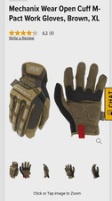 Mechanix Wear M-Pact Fastfit Brown Work Gloves Touchscreen Capable XL