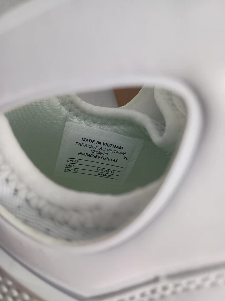 Мужские бутсы лакросс Nike Huarache 9 Elite средние белые размер 11 FD0088-101 - Изображение 3 из 4