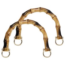 2 Pcs ABS Purse Handles 6" U-Shape Bag Handle with Gold Buckle Brown