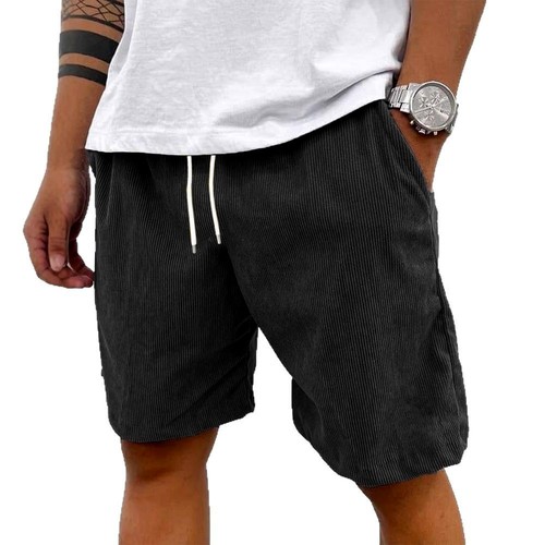 Nuevos Pantalones Cortos de Pana para Hombre Informales Pantalones Cortos Cordón Retro Tendencia Informales Pantalones Cortos - Imagen 22 de 33
