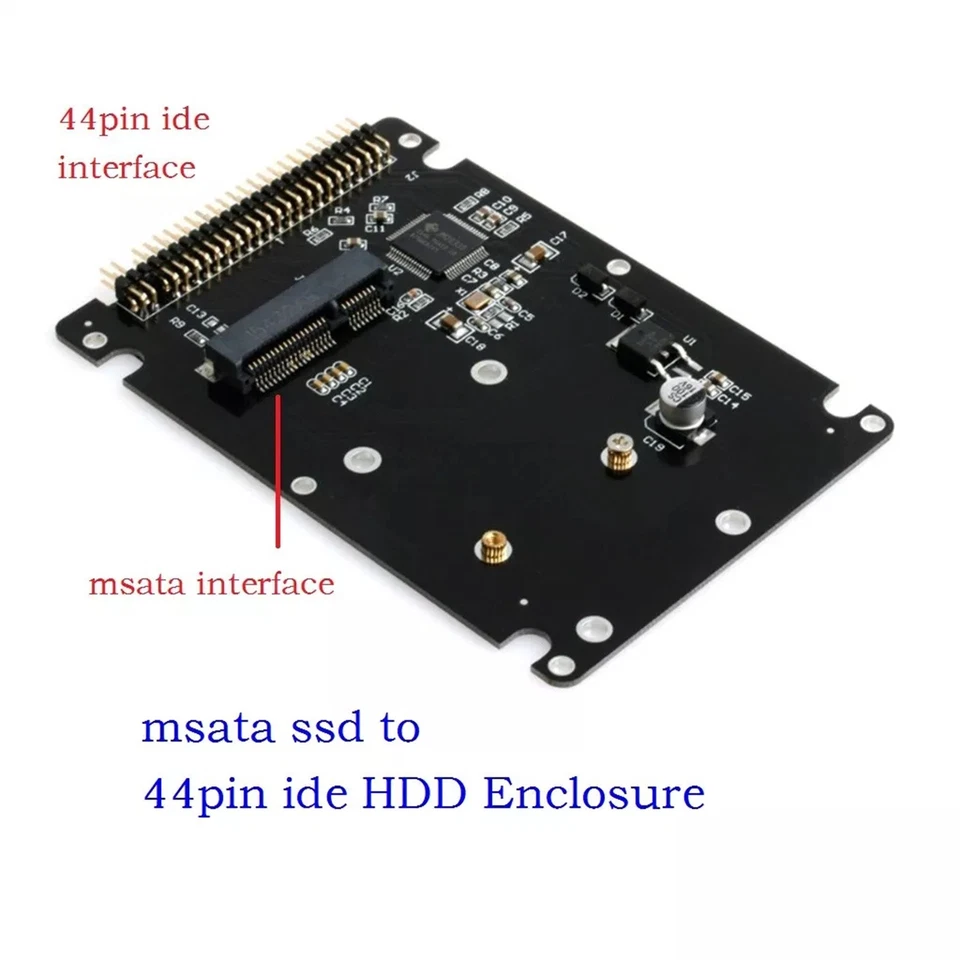 44PIN MSATA To 2.5 Inch IDE SSD MSATA To PATA Adapter Converter Card with Case - Image 2 of 4