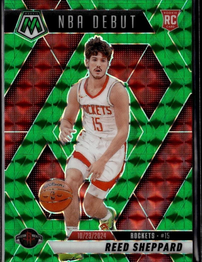 2024-25 Panini Mosaic #252 Reed Sheppard Green Mosaic