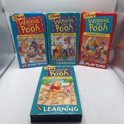 Winnie The Pooh: Lot Of 4 VHS - Disney Learning, Playtime, Storybook, Eeyore.