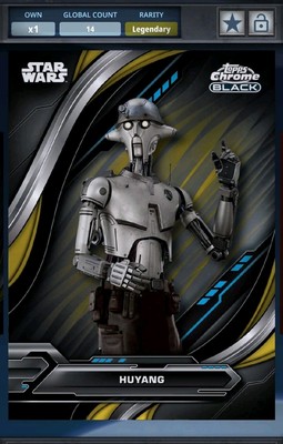 50cc HUYANG GOLD CHROME BLACK 24 LEGENDARY Topps Star Wars Card Trader