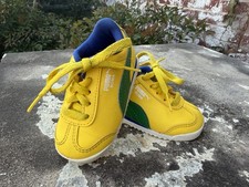 Puma Roma Basic BRAZIL Yellow and Green Toddler Sneakers Sz 5C
