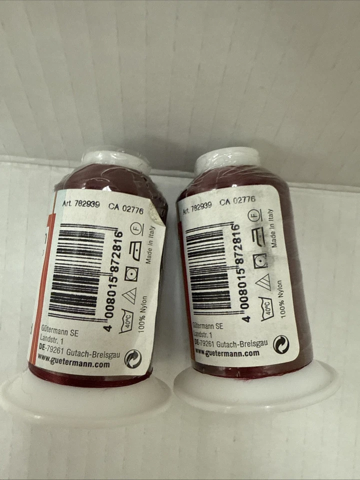 2 Gutermann 4450 Bulky Nylon Thread Overlocking Textured Burgundy Red New Italy - Image 2 of 4