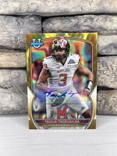 2022 Bowman University Chrome Taulia Tagovailoa Gold Auto /50 🔥 Maryland Terps