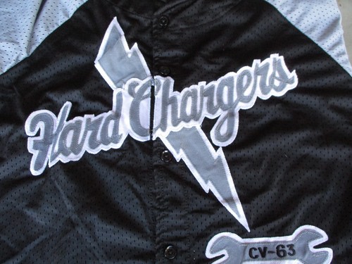 Vtg CV-63, USS Kitty Hawk Theater Made Baseball Jersey, Varsity Shirt - Picture 7 of 13
