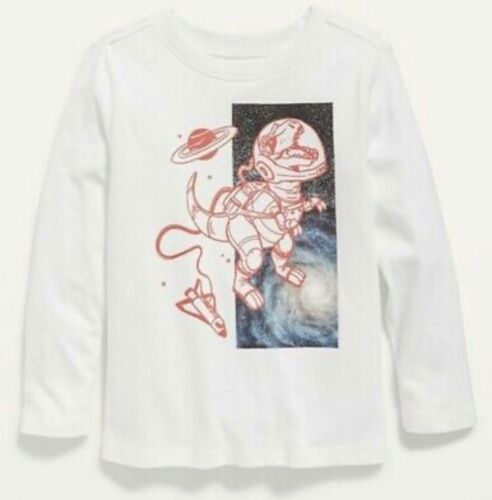 Old Navy Toddler Size 12-18 Months ~ Astronaut ~ White Long Sleeve Tee T-shirt