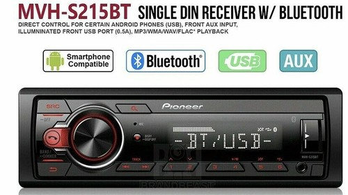 Pioneer MVH-S215BT Stereo Single DIN Bluetooth In-Dash USB MP3 Auxiliary AM / FM - Picture 11 of 12