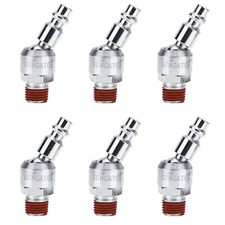 1/4" Swivel Air Plug 6-Pack Industrial Swivel Coupler and Plug 1/4-Inch NPT M...