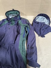 Vintage HELLY HANSEN Men Ski Jacket Purple Retro Helly-Tech Equipe Waterproof M 