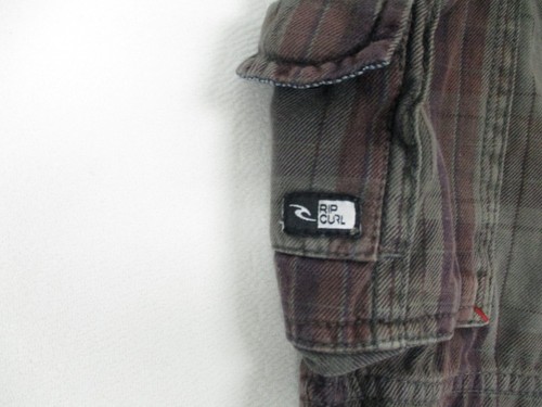 Rip Curl Cargo Shorts Kids 14 Brown Purple Plaid Casual Pocket Outdoor Youth - Picture 3 of 9