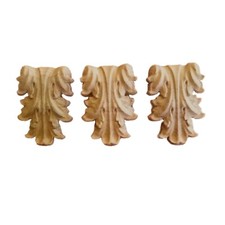 Lot of 3 - Hand Carved Solid Hardwood Little Corbels 2-7/8"H x 2"W