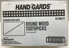 Hand Gards Wood Disposable Round Toothpicks, 12/1000Ct Boxes, 12000 Total