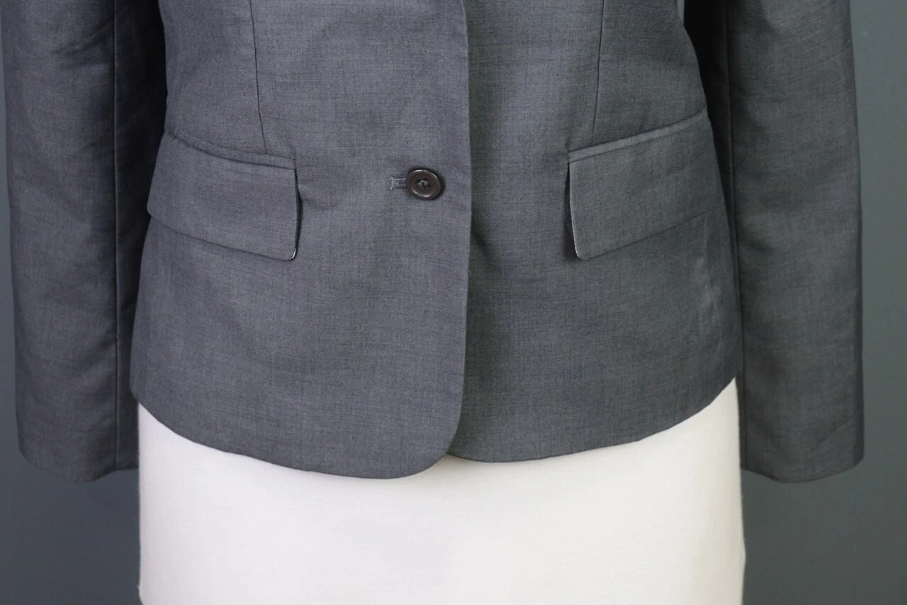 Giacca blazer THOM BROWNE New York grigia lana tagliata taglia M