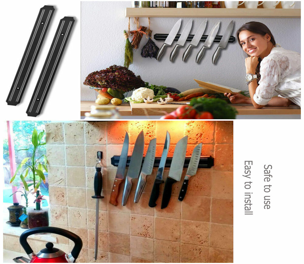 Holder Knife Scissor Wall Mount Rack Strip Kitchen Bracket 13