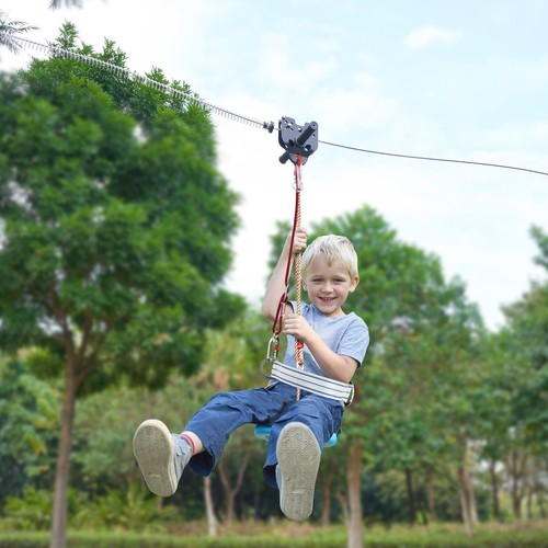 VEVOR Tyrolienne pour Enfants et Adultes 48,8 m Kit Complet 227 kg Extérieur - Photo 8/12