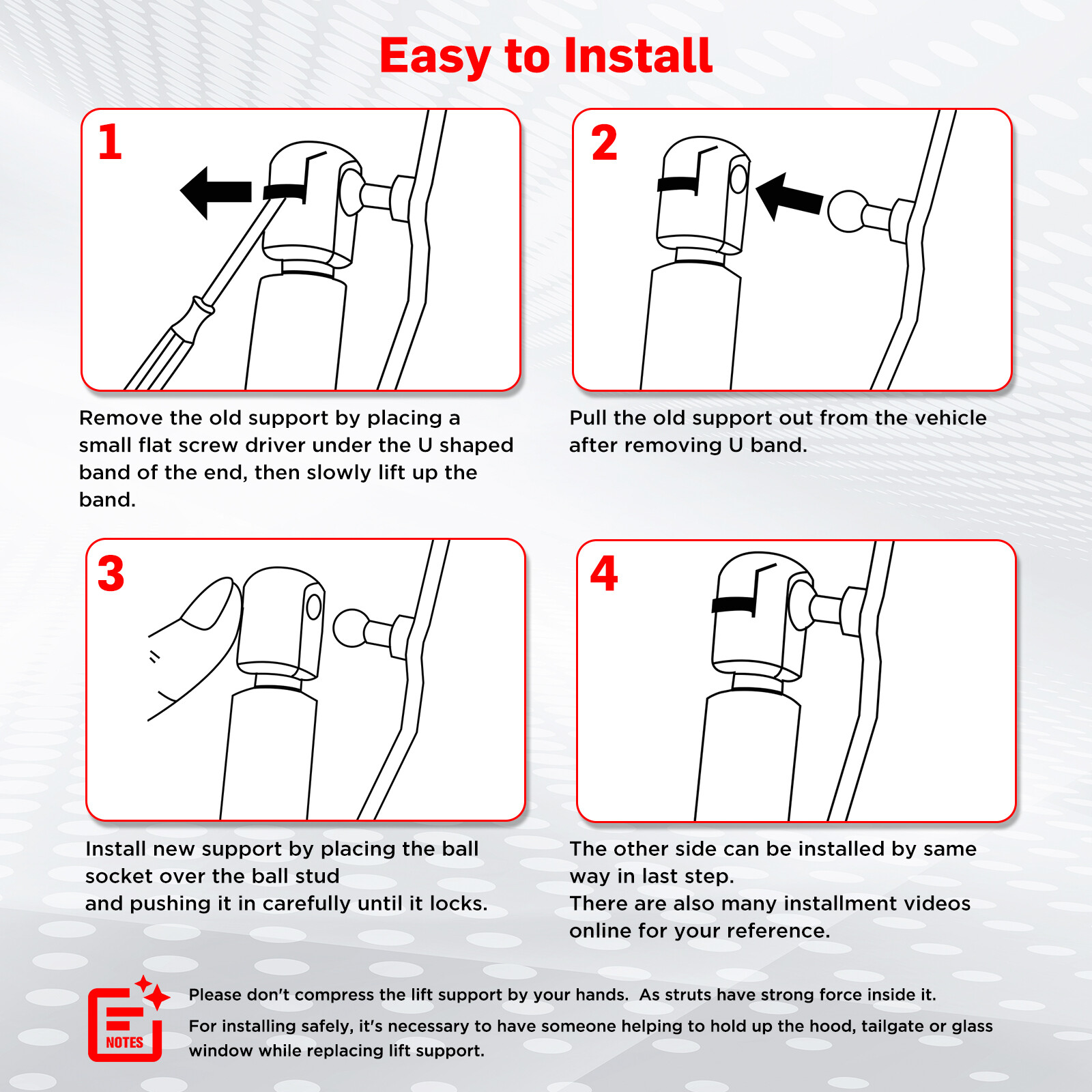 2X 20" Universal Lift Support Gas Spring Strut Shock Prop Tonneau Cover Shock