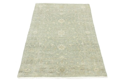 Hand-Knotted Distressed Muted Floral Rug Transitional Oriental Carpet 3X5 ft - Picture 2 of 16