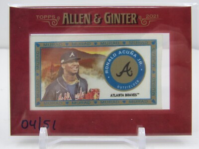 RONALD ACUNA JR. 2021 TOPPS ALLEN & GINTER MURAD SILK FRAMED MINI #04/51! BRAVES