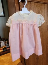 Vintage Pink  DOTTED SWISS Dress NANNETTE Sz 12 Mo  35