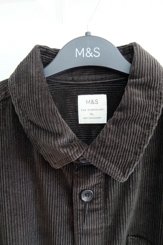 Ex M&S Forest Green Pure Cotton CORD Corduroy Overshirt _ XL & XXL - Picture 3 of 6