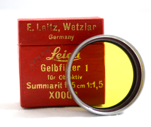 Leica Leitz Xooqg 5Cm F1.5 Summarit Yellow Camera Lens Filter With Box (Minty)