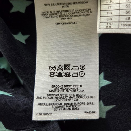 Blusa Pullover Brooks Brothers 100% Seda Talla L L L Lunares Estrellas Azul Preppy - Imagen 8 de 11
